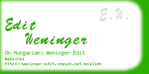 edit weninger business card